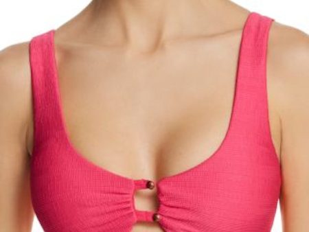 NANETTE LEPORE Women s Pink Rafia Cut Out Bralette Swimwear Top Hot on Sale