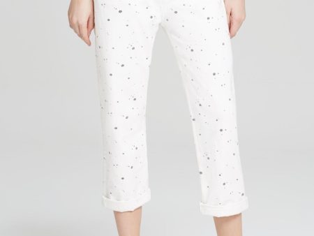 MARC JACOBS Womens White Printed Boyfriend Jeans For Discount