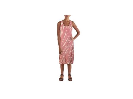 VELVET Womens Pink Printed Sleeveless Scoop Neck Midi Shift Dress For Cheap