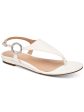 ALFANI Womens White Hayyden Round Toe Buckle Thong Sandals Shoes M Hot on Sale