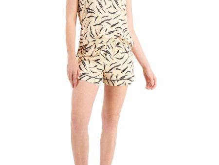 ALFANI Beige Elastic Band Animal Print Sleeveless Scoop Neck Everyday Pajamas Cheap