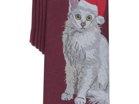 BAR III Mens  Graphic Holiday Kitty Slim Neck Tie Supply