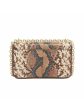 CALVIN KLEIN Brown Snake Print Faux Leather Adjustable Strap Shoulder Bag Sale