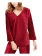 ALFANI Womens Ribbed Long Sleeve V Neck Top on Sale