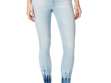 FRAYED Womens Light Blue Zippered Pocketed Button Closure Frayed Vented Hem Skinny Jeans Discount