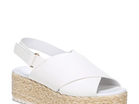 VINCE. Womens White 1-1 2  Platform Padded Jesson Round Toe Wedge Leather Espadrille Shoes M Hot on Sale