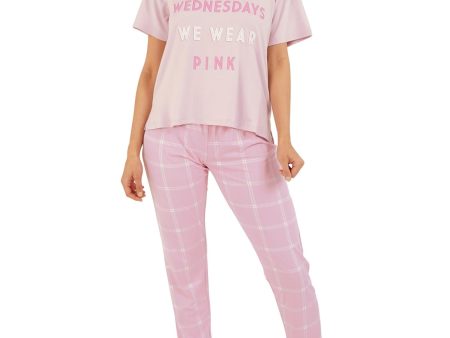 RETROSPECTIVE CO. Pink Graphic Short Sleeve Cuffed Everyday Pajamas Online