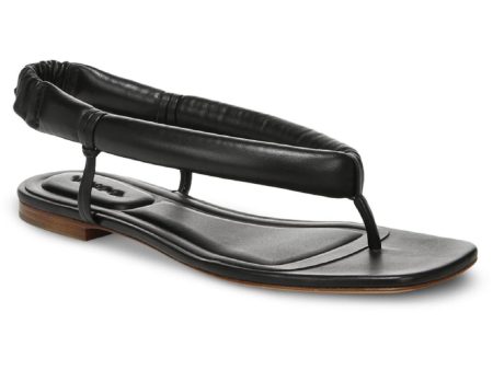 VINCE. Womens Black Stretch Padded Denton Square Toe Slip On Leather Slingback Sandal M Discount