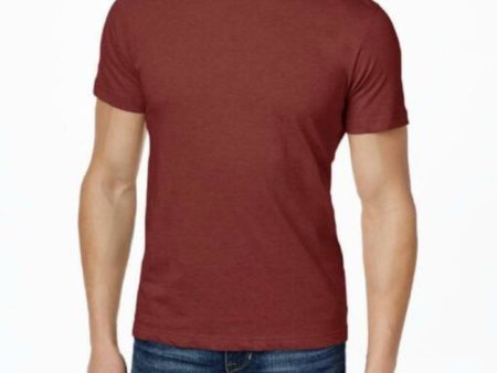 ALFANI Mens Red Heather Short Sleeve T-Shirt Hot on Sale