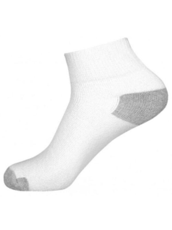 POWER CLUB 2 Pack Mens White Color Block Cushioned Casual Ankle Socks For Cheap